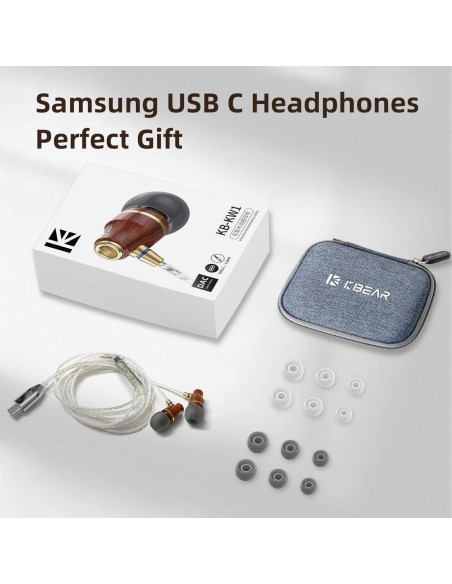 Auriculares KBEAR KW1 USB Tipo C In Ear con Micrófono y Control