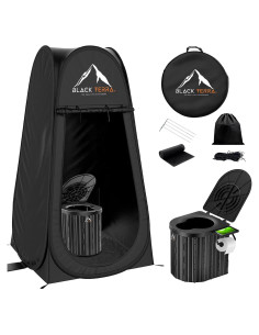 Inodoro Portátil BlackTerra para Camping - Set XL con Carpa