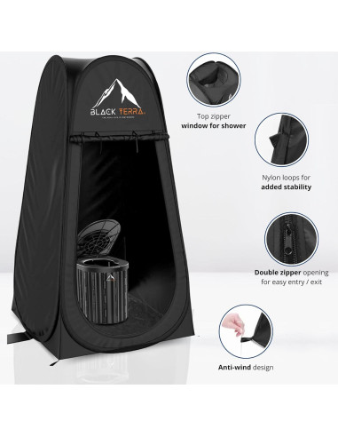 Inodoro Portátil BlackTerra para Camping - Set XL con Carpa