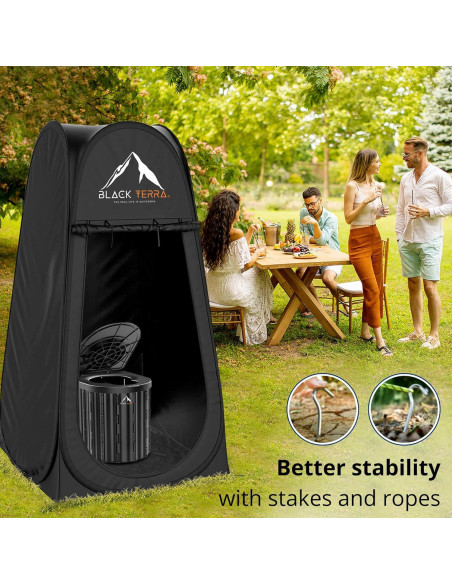 Inodoro Portátil BlackTerra para Camping - Set XL con Carpa