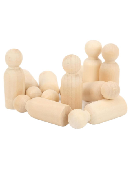 Juego de 10 Muñecos de Madera Pssopp para Manualidades