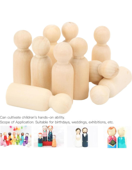 Juego de 10 Muñecos de Madera Pssopp para Manualidades