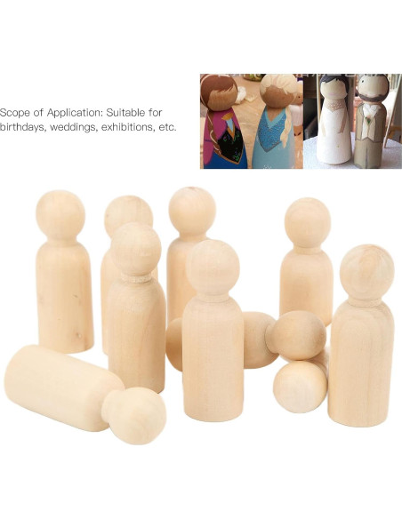 Juego de 10 Muñecos de Madera Pssopp para Manualidades