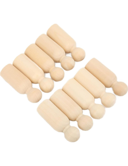 Juego de 10 Muñecos de Madera Pssopp para Manualidades