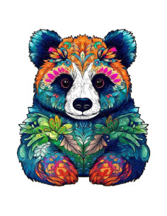 Rompecabezas de Madera Panda Jigfoxy 100 Piezas 18x18cm