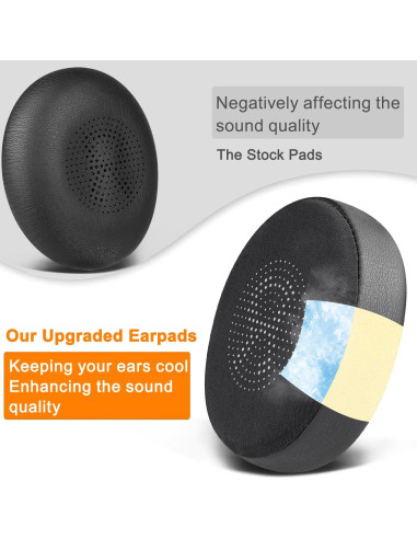 Almohadillas de Gel Refrigerante SOULWIT para Jabra Evolve2 65/40 - Negro