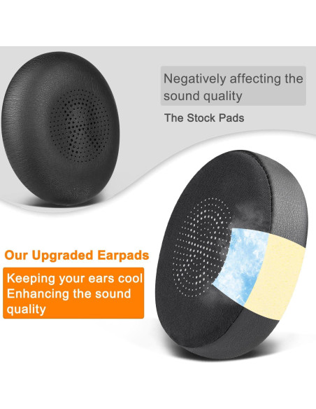 Almohadillas de Gel Refrigerante SOULWIT para Jabra Evolve2 65/40 - Negro