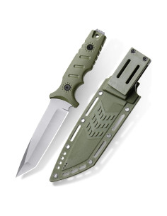 Cuchillo Táctico Fijo Cloongkf 14.48 cm Acero Inoxidable Verde
