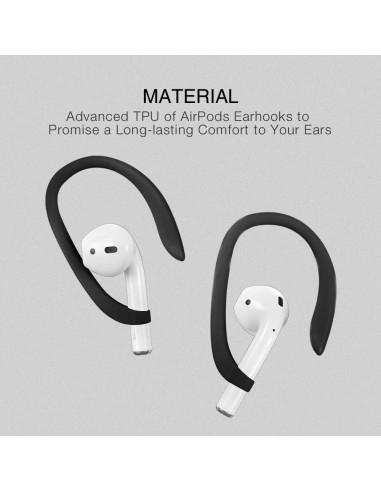 Ganchos Antideslizantes para AirPods - Compatibles con Modelos 1-4 y Pro - Negro