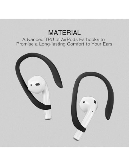 Ganchos Antideslizantes para AirPods - Compatibles con Modelos 1-4 y Pro - Negro