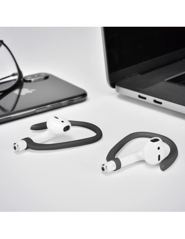 Ganchos Antideslizantes para AirPods - Compatibles con Modelos 1-4 y Pro - Negro