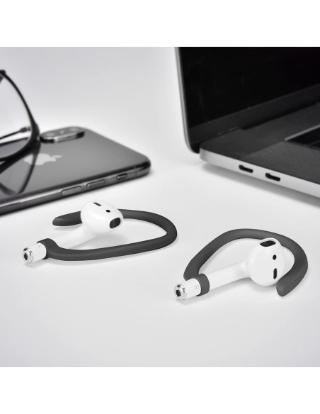 Ganchos Antideslizantes para AirPods - Compatibles con Modelos 1-4 y Pro - Negro
