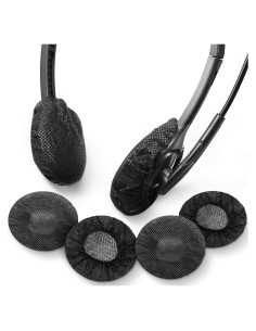 Cubiertas Desechables para Auriculares BBTO 100 Piezas 6.5 cm Negro