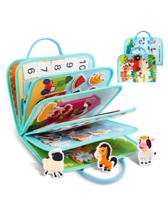 Tablero Ocupado Montessori Verde y Azul - Juguete Educativo 30x20 cm