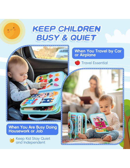 Tablero Ocupado Montessori Verde y Azul - Juguete Educativo 30x20 cm