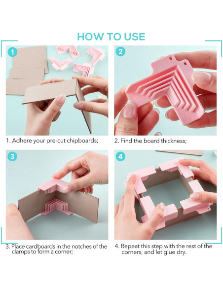 BAOFALI 7 Piezas Abrazaderas de Esquina para Cartón 1-3 mm