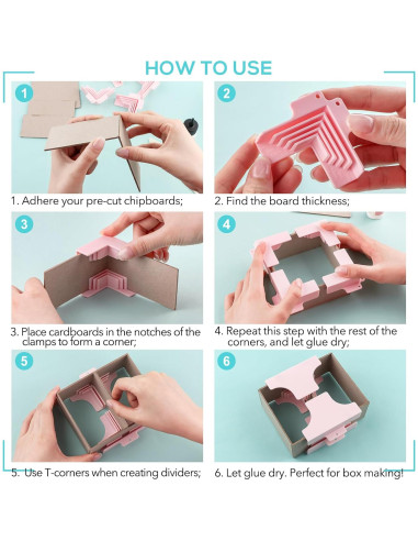 BAOFALI 7 Piezas Abrazaderas de Esquina para Cartón 1-3 mm