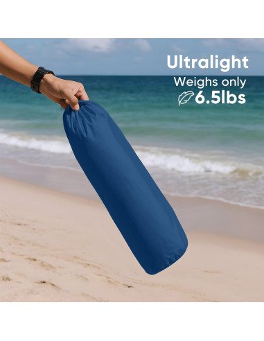 Silla de Playa Plegable Sekey Azul y Gris, Compacta y Ligera