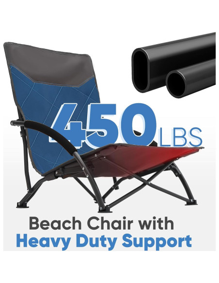 Silla de Playa Plegable Sekey Azul y Gris, Compacta y Ligera