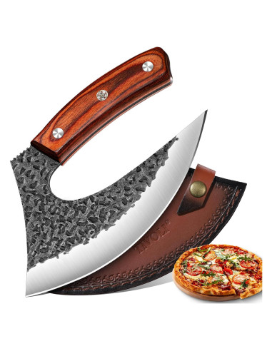 Cuchillo Ulu TIVOLI de Acero Alto Carbono con Mango de Madera