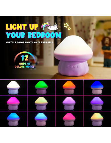 Proyector de Luz Nocturna DEVRNEZ 4 en 1 para Niños Rosa