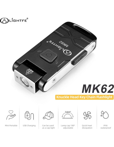 Linterna Recargable LIGHTFE MK62, 7 Modos, 140g, USB