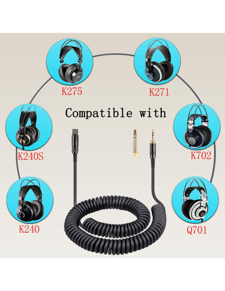 Cable de Audio Enrollado FAAEAL K702 4.5m Mini XLR 3.5mm