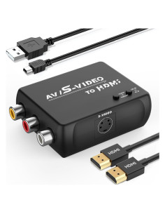 Convertidor RCA S-Video a HDMI 720P/480P HTDYOO Negro