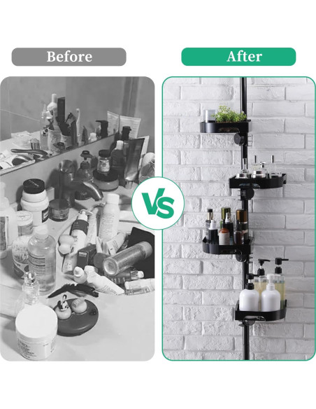 Organizador de Ducha de Esquina Shuang Qing 4 Niveles Ajustable