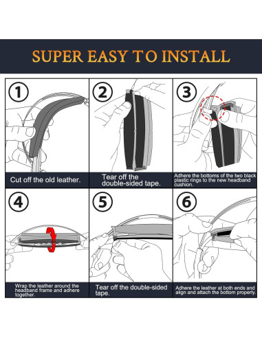 Cubierta de Diadema SOULWIT para Auriculares Plantronics Voyager Focus 2 - Negro