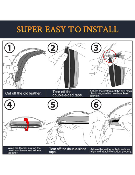 Cubierta de Diadema SOULWIT para Auriculares Plantronics Voyager Focus 2 - Negro