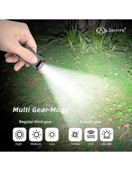 Linterna Recargable LIGHTFE MK62, 7 Modos, 140g, USB Linterna Recargable LIGHTFE MK62, 7 Modos, 140g, USB