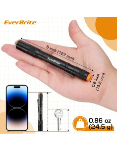 Linterna de Bolígrafo EverBrite 100LM Aluminio Negro - Paquete de 4 2