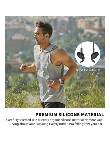 Correa Antipérdida de Silicona para Galaxy Buds 3 Pro - Negro