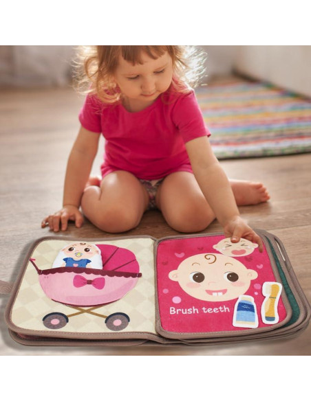 Libro de Tela Suave para Bebés - Actividades y Silencio 20x20cm