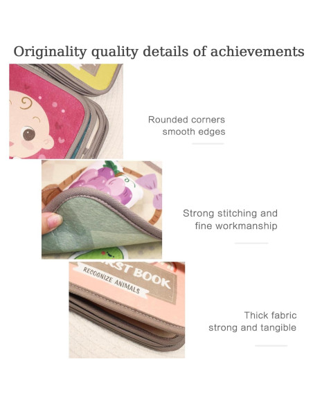 Libro de Tela Suave para Bebés - Actividades y Silencio 20x20cm