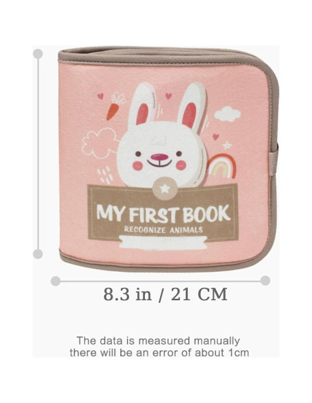 Libro de Tela Suave para Bebés - Actividades y Silencio 20x20cm