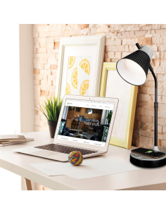 Lámpara de Mesa LED OttLite Wellness, Carga Inalámbrica, Negra 2