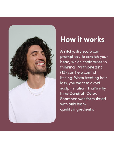 Champú Anticaspa Hims Dandruff Detox 2 x 189 ml - Zinc 1%