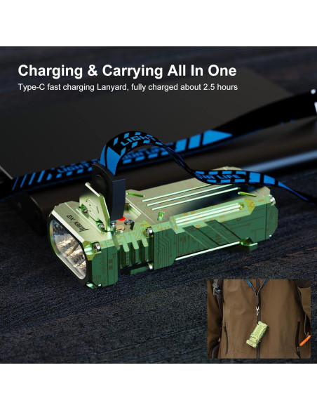 Linterna de Bolsillo WUBEN X2 1800 Lúmenes Recargable Verde