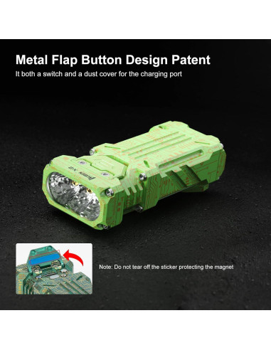 Linterna de Bolsillo WUBEN X2 1800 Lúmenes Recargable Verde