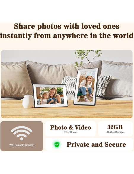 Marco de Fotos Digital Frameo 10.1" WiFi Pantalla Táctil HD