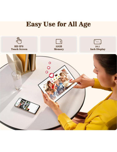 Marco de Fotos Digital Frameo 10.1" WiFi Pantalla Táctil HD
