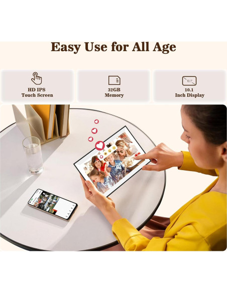 Marco de Fotos Digital Frameo 10.1" WiFi Pantalla Táctil HD