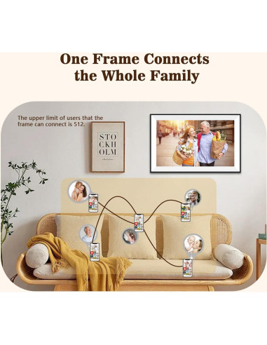 Marco de Fotos Digital Frameo 10.1" WiFi Pantalla Táctil HD