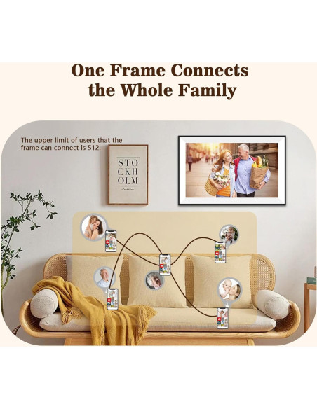 Marco de Fotos Digital Frameo 10.1" WiFi Pantalla Táctil HD