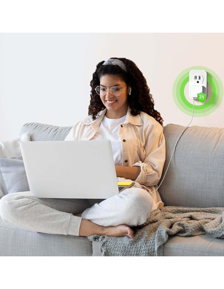 Cargador de pared USB C Nekmit 65W, 4 puertos, blanco