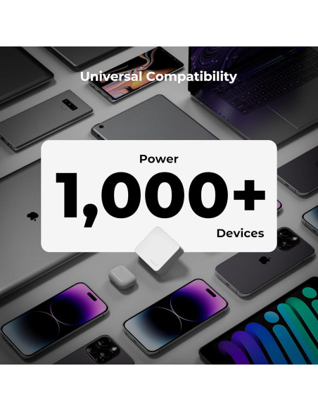 Cargador de pared USB C Nekmit 65W, 4 puertos, blanco