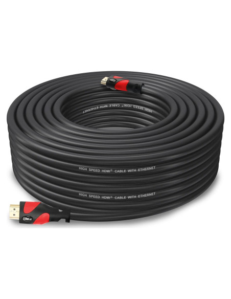 Cable HDMI Postta 15.24m Rojo 2.0 4K 18Gbps Audio y Ethernet