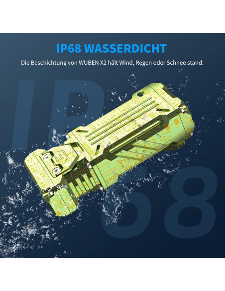 Linterna de Bolsillo WUBEN X2 1800 Lúmenes Recargable Verde